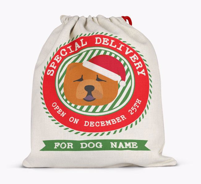 Special Delivery: Personalized {breedFullName} Santa Sack